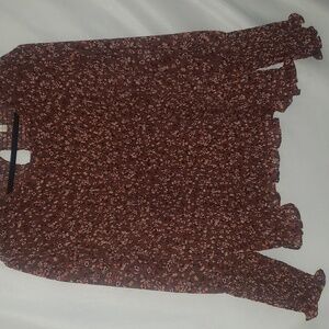 Terra & Sky Women's Plus Size Long Sleeve Smocked Top